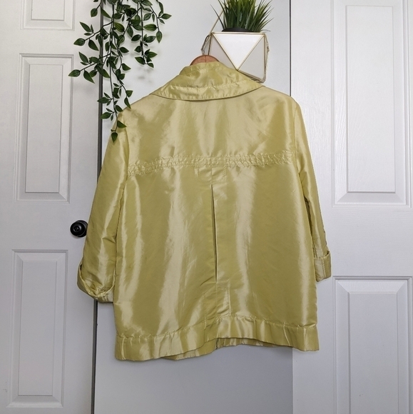 CHICO'S Yellow Green Nylon Jacket Size Large - Picture 2 of 9